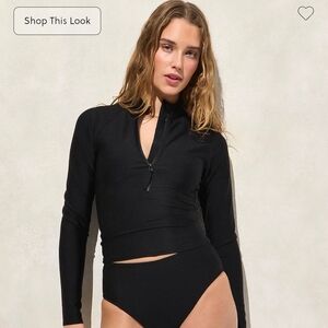 J. Crew black rashgaurd swim long sleeve top size small